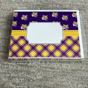 10 LSU Folded Notecards & Envelopes Ready for Monogram or Name